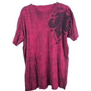 Affliction Lost Souls Red Cross T Shirt Size Mens XL